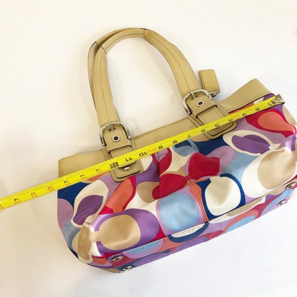 Coach Signature Soho Pleated Scarf Print Bag - Picture 8 of 10